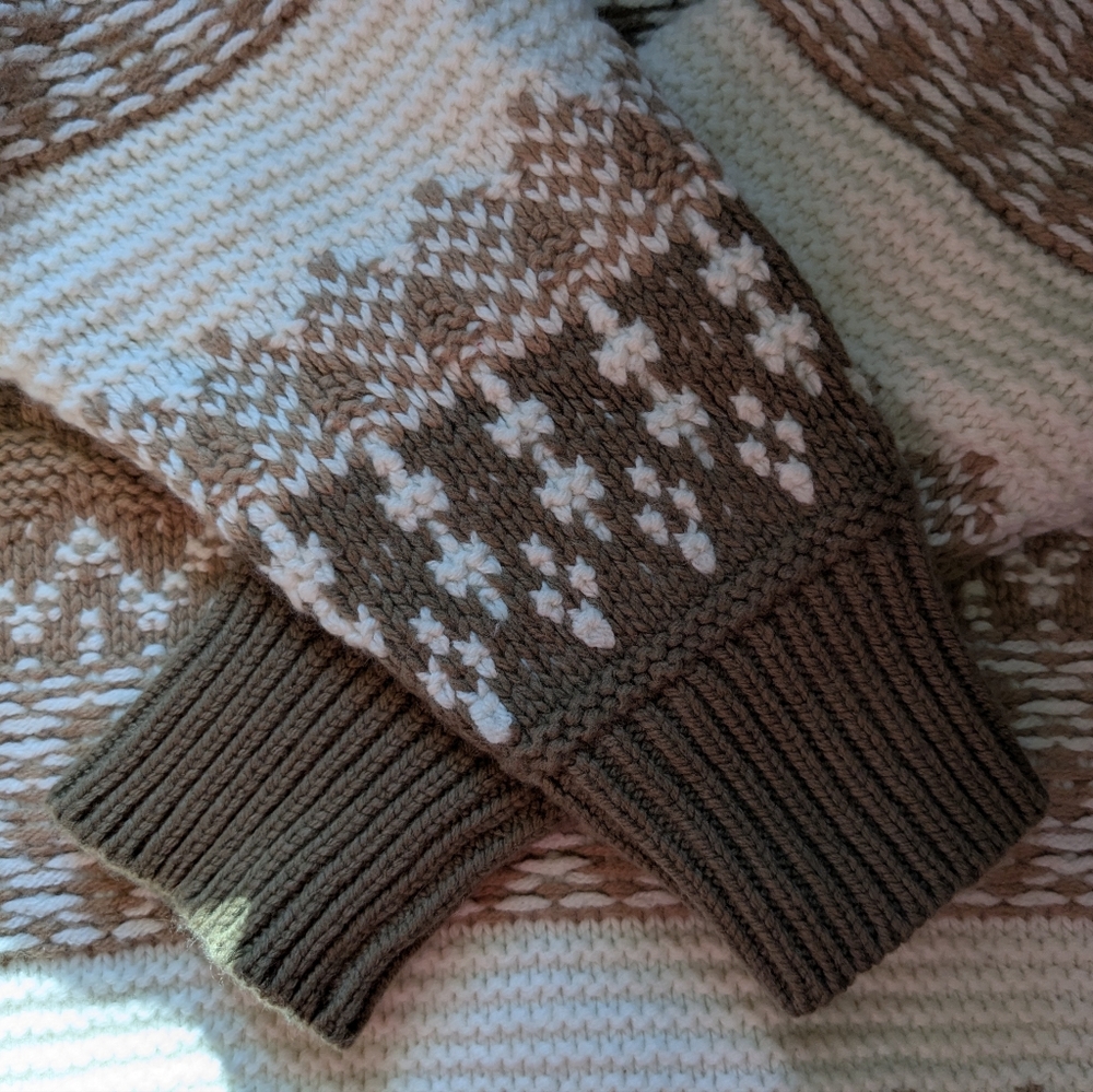 🤎🤍 Wilfred Free Nordic Merino Cotton Blend Crewneck Knit Sweater, M - Picture 8 of 13